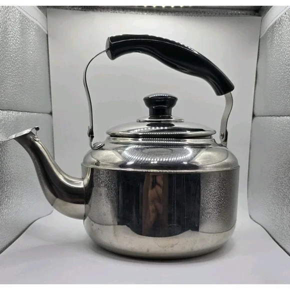 VTG Knapp Monarch Tea Pot Kettle Stainless Steel Vermont Country Store 3 Liter - Picture 1 of 10